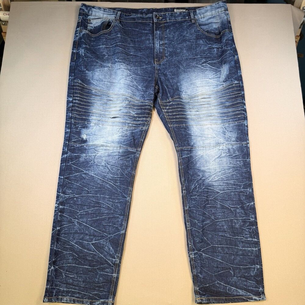Vintage Men’s Southpole Baggy Jeans 46x32 Mens Stretch Denim Blue Y2K Big Blue